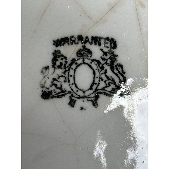 White Ironstone Bowl Late Meakin Wartime Stamp Fluted Edge Lion Unicorn 10 Inch - Picture 9 of 11